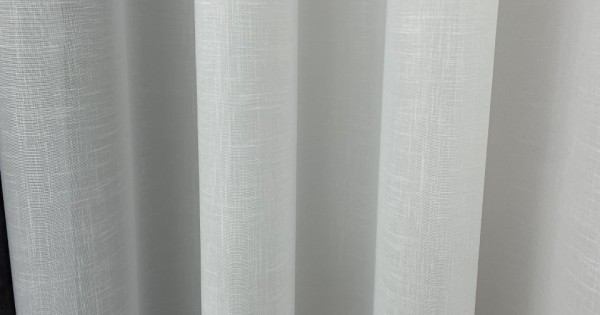 TOPICK vitrage, bistrogordijn, 2-delige set, 115 x 90 cm (h x b), wit, linnenlook, lichtdoorlatend, voor raam, gordijn, modern, gaas, voorhang, voor keuken, woonkamer, landelijke stijl